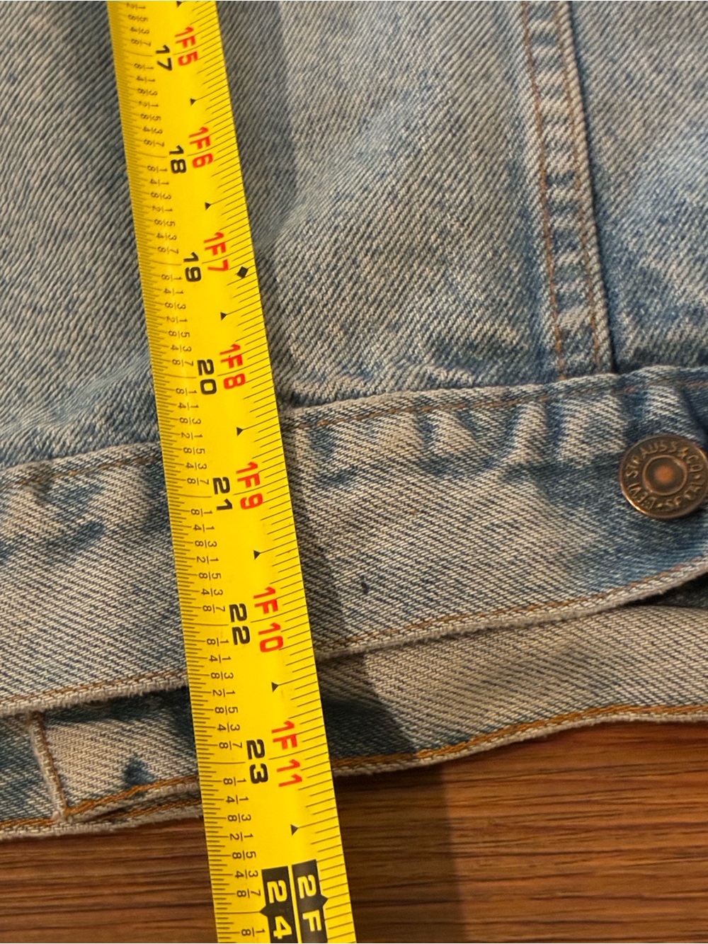 Vintage 80s Levi’s 70506 USA Denim Trucker Jacket Approx Size 40 M Distressed - Picture 10 of 15